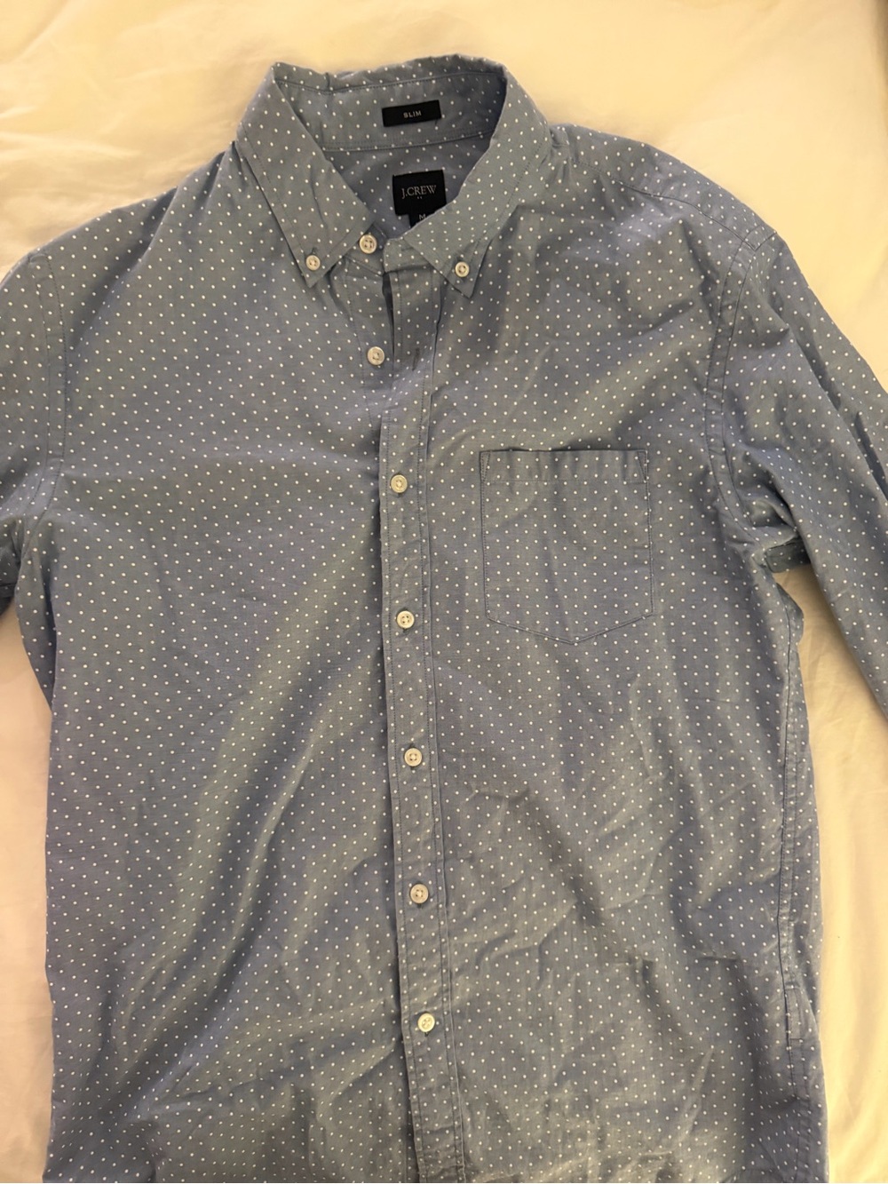 J.Crew Slim Men’s Blue Micro Dot Cotton Button Down Shirt M